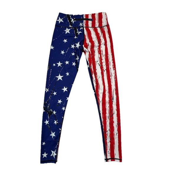 Coolomg American Flag Leggings Size Small Compression Fit USA Work Out Gym - Picture 4 of 10